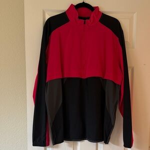 Red and Black Quarter-Zip Pullover